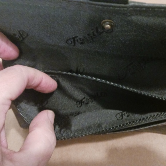 NWT FOSSIL LEATHER WALLET BLACK - Picture 7 of 9